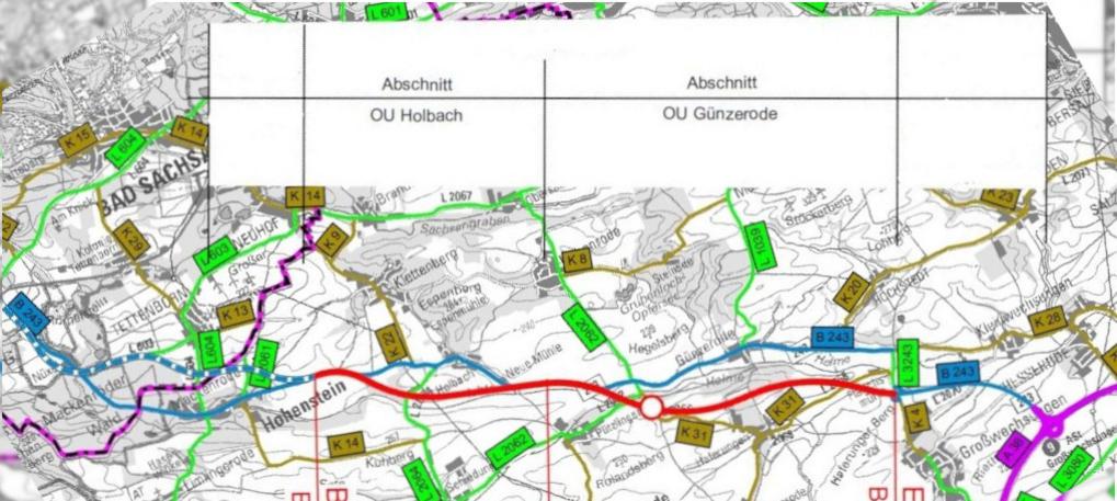 Streckenverlauf OU B243