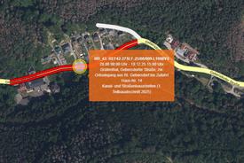 Lage der Baustelle im Sperrinformationssystem mit Umleitung