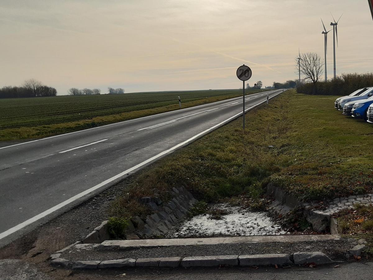 Bauende am Ortsausgang Herbsleben