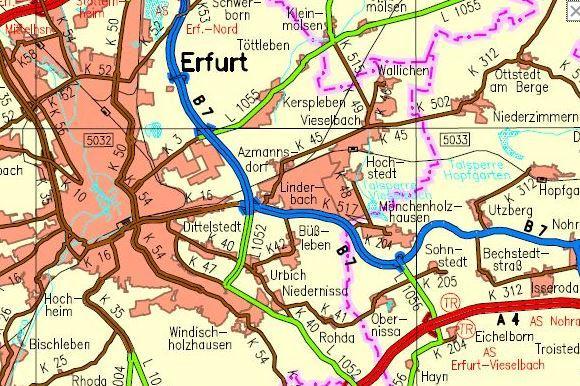 Auf dem Bild ist eine Straßenkarte zu sehen.